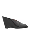 Ferragamo Peep Toe Mule In Black