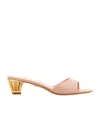 Ferragamo Arya 40 Cage-heel Mules In Lizard Print Leather In Pink
