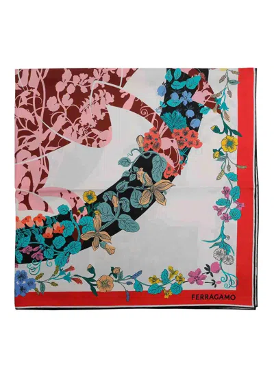 Ferragamo Pegaso Printed Silk Foulard In Multicolor