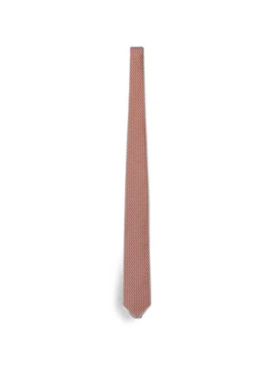 FERRAGAMO PELICAN-PRINT SILK TIE