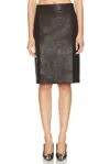 Ferragamo Leather Wrap Skirt In Brown