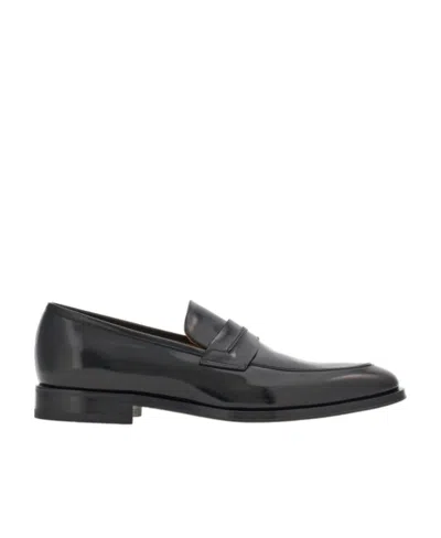 Ferragamo Penny Loafers In Black