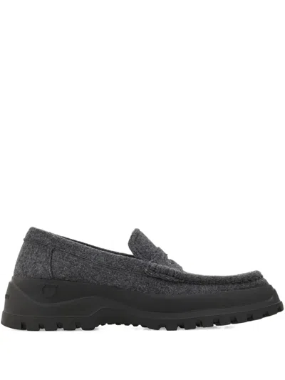 Ferragamo Penny Loafers In Gray