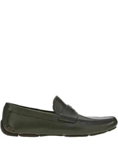 Ferragamo Penny-slot Leather Loafers In Burgundy