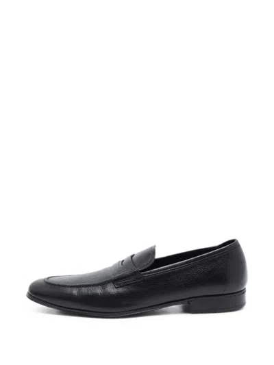 Pre-owned Ferragamo Penny Strap Loafers In Black