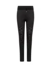 Ferragamo Logo-detail Drawstring Leggings In Black