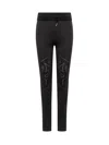 Ferragamo Perforated Leggings In Nero