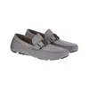 Ferragamo Peter Leather Driver In Grey