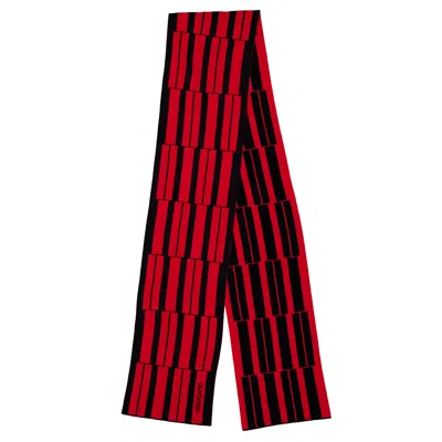 Ferragamo Piano Print Cashmere-blend Scarf In Red