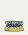 Ferragamo Piercing Tie-dye Printed Leather Shoulder Bag In White