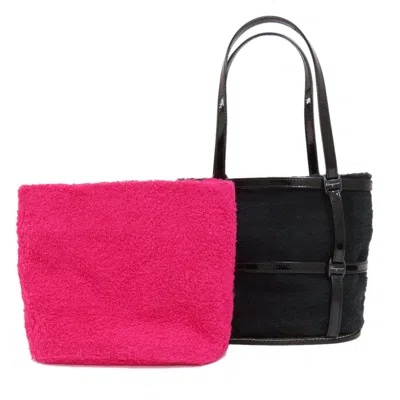 Pre-owned Ferragamo Pile Fabric Handbag () In Pink
