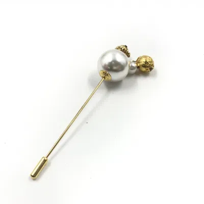 Pre-owned Ferragamo Pin Brooch, Ivory Style, Women's Box () In Silver