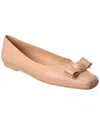 Ferragamo Pina Leather Ballerina Flat In Pink