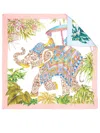 Ferragamo Square Shape Silk Foulard With Lion Print In Pink