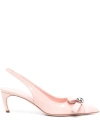 Ferragamo Bow Knot Decal High Heels In Pink