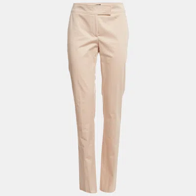 Pre-owned Ferragamo Pink Cotton Trousers M
