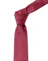 Ferragamo Pink Gancini Silk Tie In Burgundy