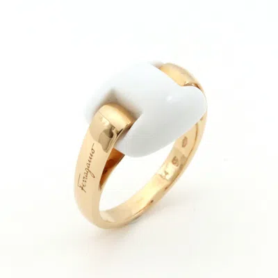 Pre-owned Ferragamo Pink Gold (18k) Band Ring ()