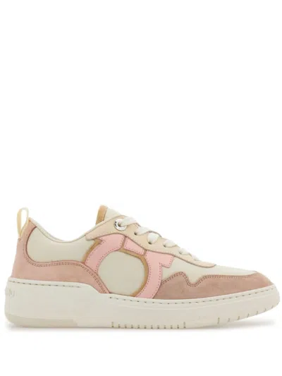 FERRAGAMO PINK LACE UP SNEAKERS