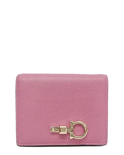 Pre-owned Ferragamo Pink Leather Bi-fold Wallet (authentic Pre-loved)