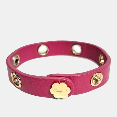 Pre-owned Ferragamo Pink Leather Bracelet