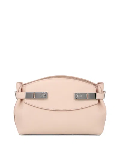 Ferragamo Pink Leather Crossbody Handbag For Women, Ss24 Collection