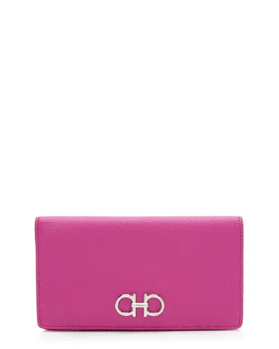 Ferragamo Pink Leather Gancini Continental Wallet (authentic Pre-loved)