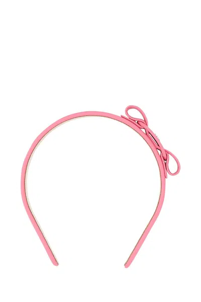 Ferragamo Pink Leather Hair Band In Purple