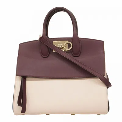Pre-owned Ferragamo Pink Leather Handbag () In Multi