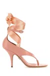 Ferragamo Leather Leliu 95 Thong Sandals With Bow Detail In Pink