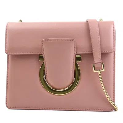 Pre-owned Ferragamo Pink Leather Metal Shoulder Bag () In Multi