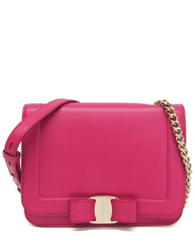Pre-owned Ferragamo Pink Leather Shoulder Bag (authentic Pre-loved)