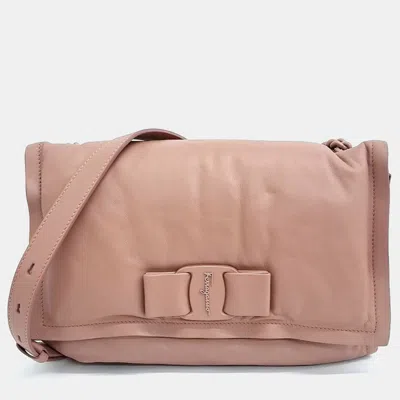Pre-owned Ferragamo Pink Leather Viva Shoulder Bag