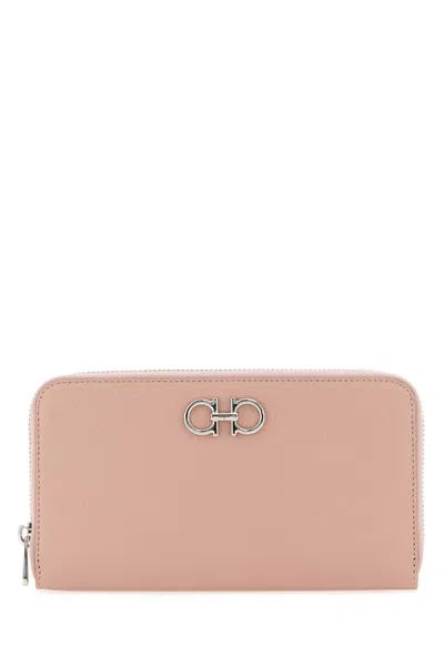 Ferragamo Pink Leather Wallet In Rosenewblush