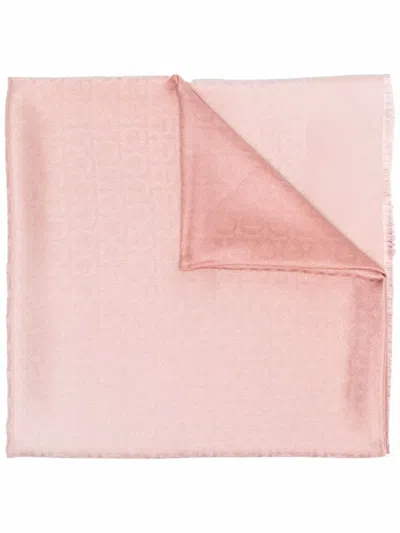 FERRAGAMO PINK LOGO SCARF