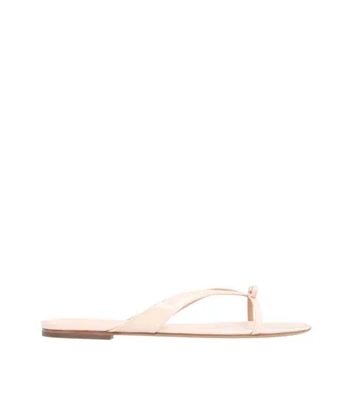 Ferragamo Mini Bow Leather Flip-flops In Pink