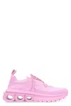 FERRAGAMO PINK NUBUCK LOW-TOP SNEAKERS FOR WOMEN