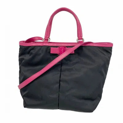 Pre-owned Ferragamo Pink Nylon Tote Bag () In Multi