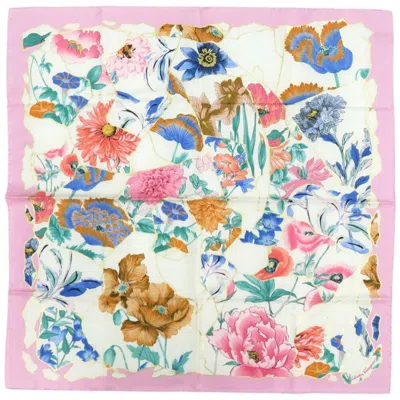 Pre-owned Ferragamo Pink Silk Scarf () In Multi