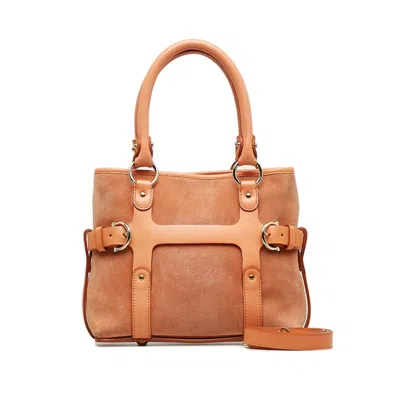 Pre-owned Ferragamo Pink Suede Leather Handbag Shoulder Bag ()
