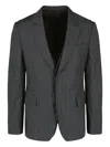 Ferragamo Pinstripe Buttoned Jacket In Multi