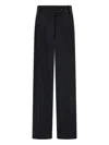 Ferragamo Pinstripe Pleated Trousers In Black
