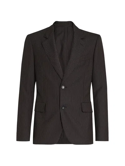 Ferragamo Pinstripe Single-breasted Blazer In Black