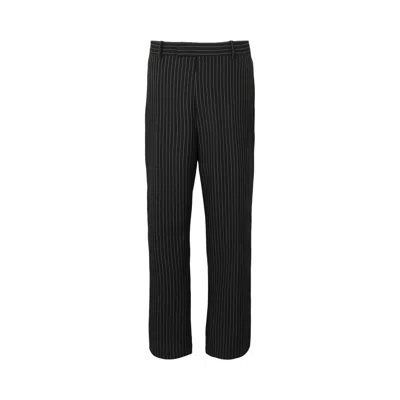 Pre-owned Ferragamo Pinstripe Trousers 'black' | Men's Size 52