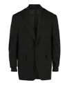 Ferragamo Pinstriped Wool Blazer In Black