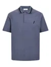 Ferragamo Polo With Embroidered Logo In Blue