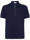 Ferragamo Half-zipped Short-sleeved Polo Shirt In Blue