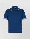 Ferragamo Polo Shirt With Contrasting Sleeve Detail In Blue