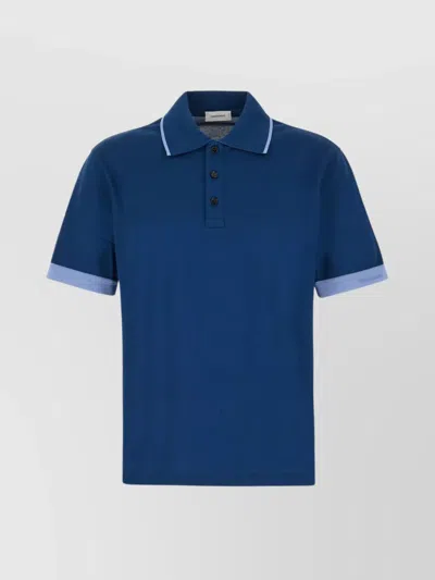 FERRAGAMO PIQUET POLO WITH CONTRAST TRIM