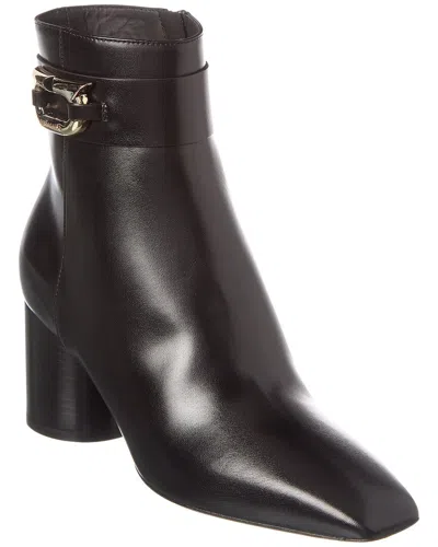 Ferragamo Otello Leather Bootie In Brown